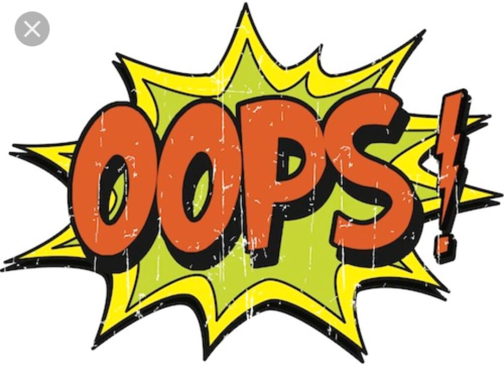 Comic-style Oops! graphic representing tattoo aftercare mistakes